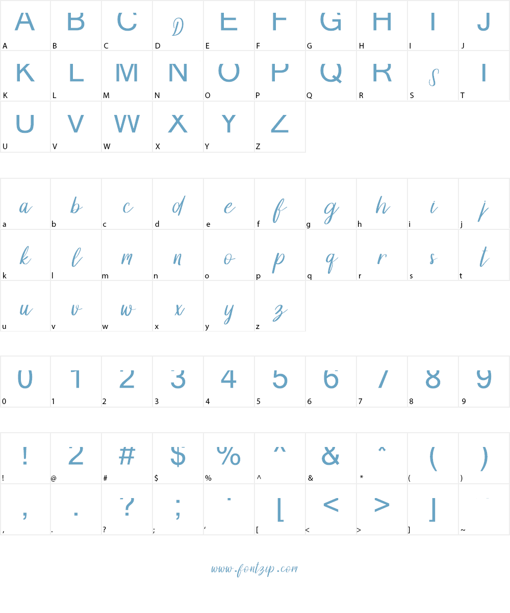 Dollyn Script DEMO Font Character